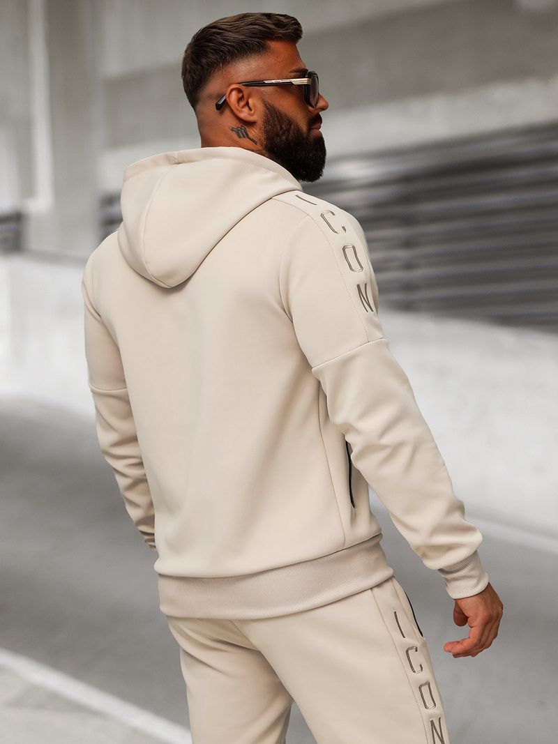 Ανδρικό σετ φόρμας mπεζ OZONEE O/LN11760