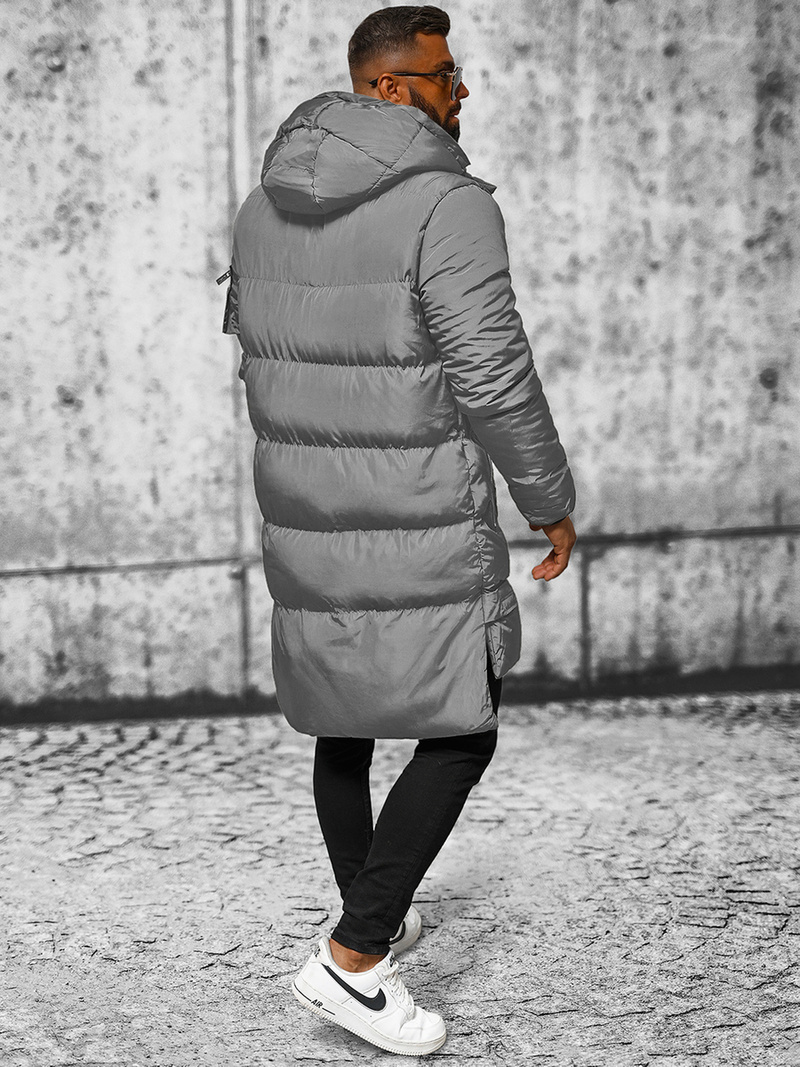 Ανδρικό χειμερινό μπουφάν Γκρί OZONEE O/M799