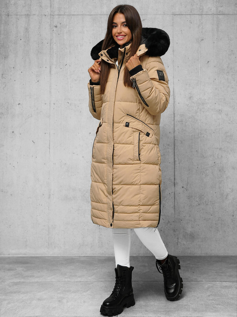 Γυναικείο μπουφάν μπεζ OZONEE O/W377