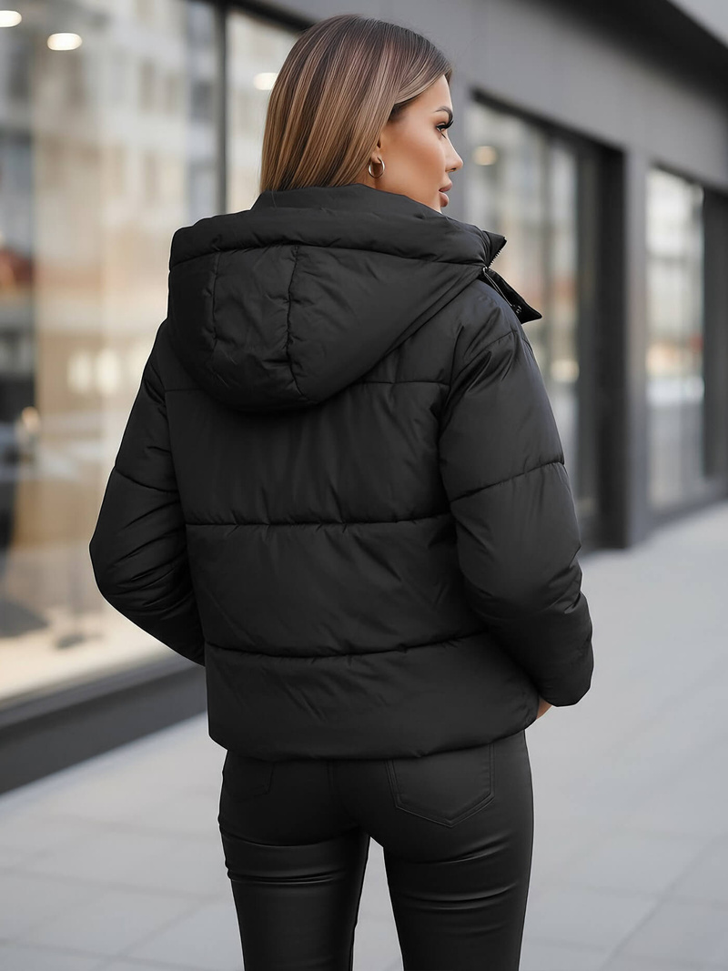 Γυναικείο μπουφάν μαύρο OZONEE JS/16M9188/392Z