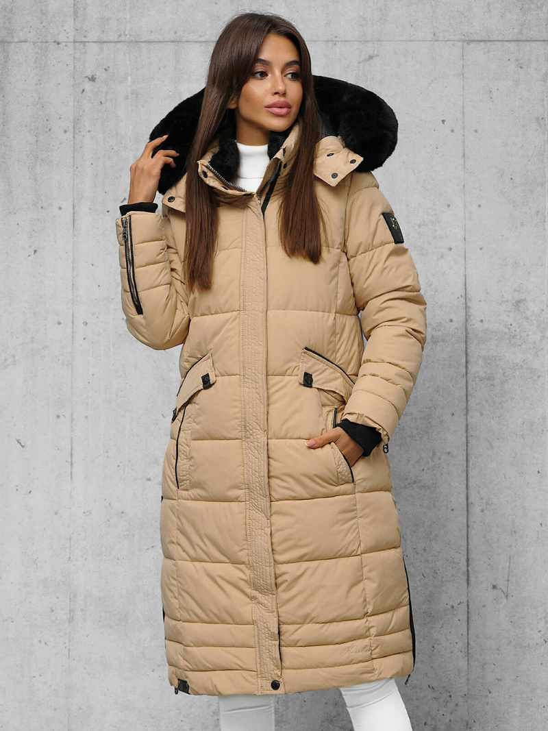 Γυναικείο μπουφάν μπεζ OZONEE O/W377