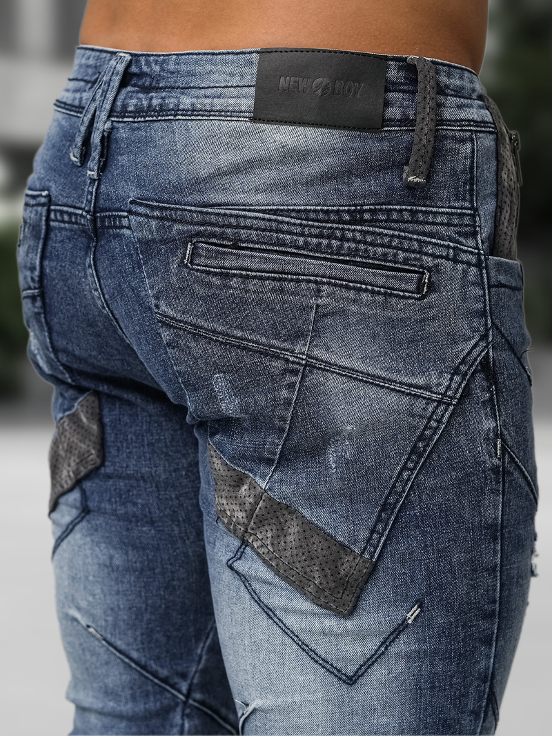 Ανδρικό τζιν παντελόνι mπλε OZONEE NB/MP0045BZ