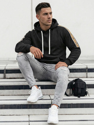 Ανδρικό Φούτερ με Κουκούλα μαύρο OZONEE JS/8B1730/3Z