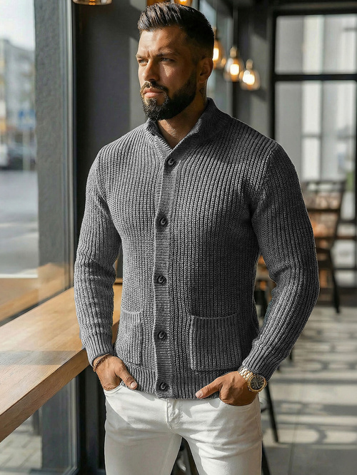 Ανδρικό πουλόβερ Γραφίτης OZONEE NB/MM6020/3Z