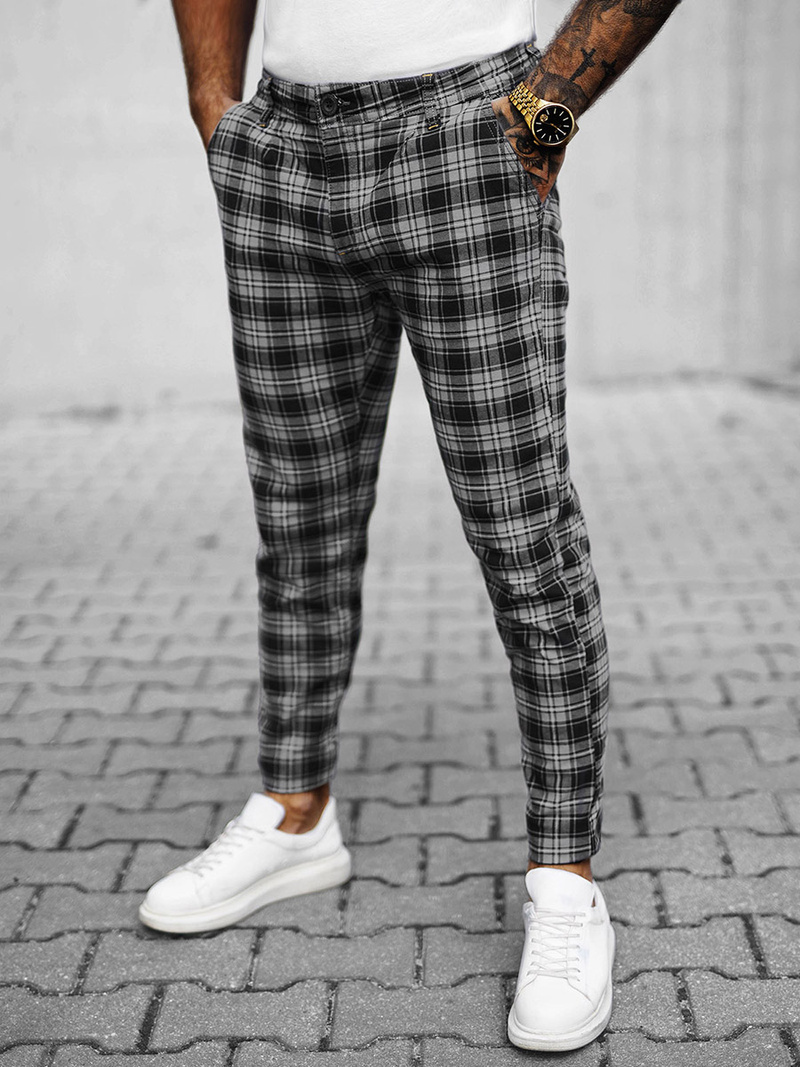 Ανδρικό παντελόνι chino Γραφίτης OZONEE O/H6003