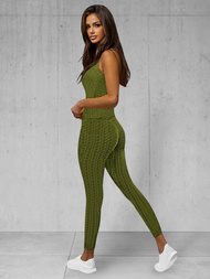 Γυναικείο σετ φόρμας δύο κομματιών χακί OZONEE JS/YW88037/7Z