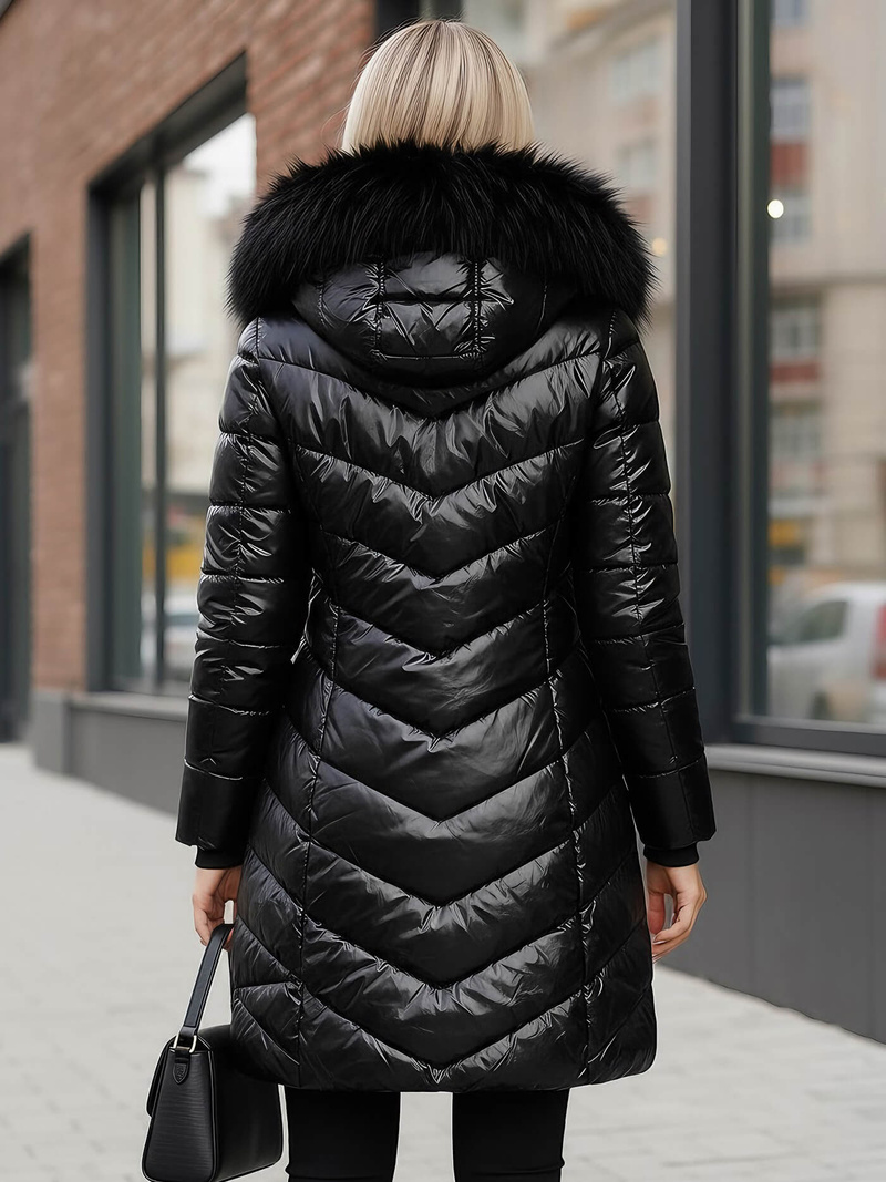 Γυναικείο μπουφάν μαύρο OZONEE JS/16M9100/392Z