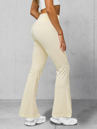 Γυναικείο κολάν με φαρδιά πόδια eκρού OZONEE JS/17K570/1