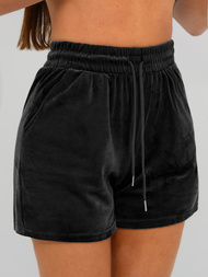 Γυναικείο βελούδινο σετ φόρμας μαύρο OZONEE JS/35C1616/3