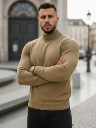 Ανδρικό πουλόβερ kαμήλα OZONEE V/V24503