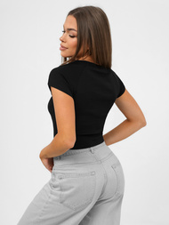 Γυναικείο μπλουζάκι μαύρο OZONEE JS/R62744