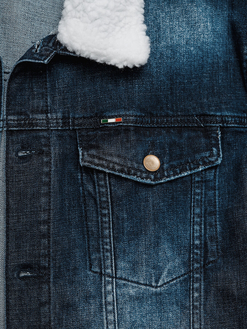 Ανδρικό τζιν μπουφάν σέρπα Σκούρο μπλε OZONEE NB/MJ516BSZ