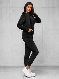 Γυναικείο βελούδινο σετ φόρμας μαύρο OZONEE JS/35C1612/3