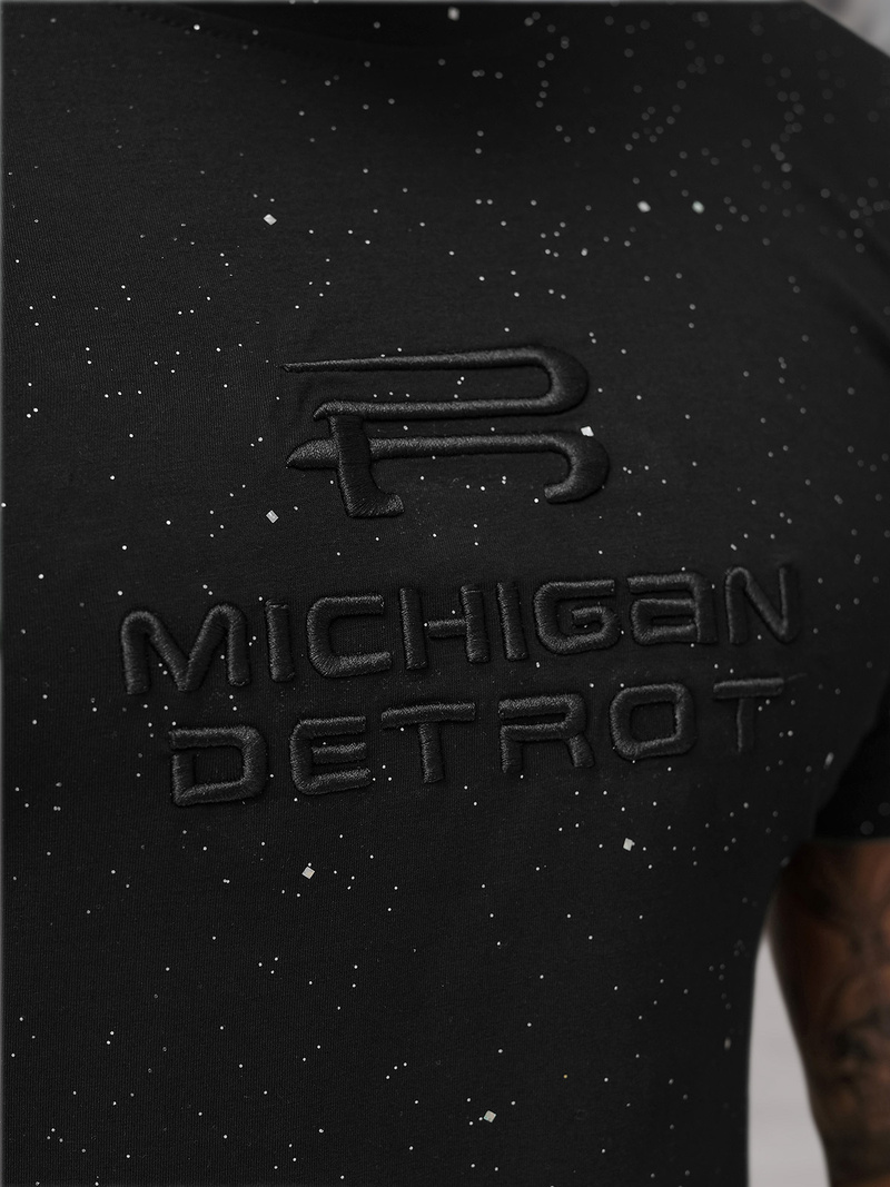 Ανδρικό μπλουζάκι μαύρο OZONEE O/QQ1389