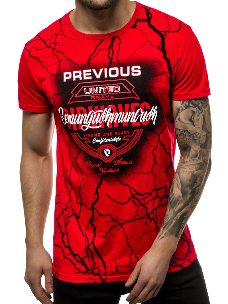 Ανδρικό μπλουζάκι Κόκκινο OZONEE JS/SS10962