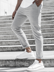 Ανδρικό παντελόνι chino γκρι OZONEE DJ/5574