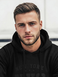 Ανδρικό Φούτερ με Κουκούλα μαύρο OZONEE JS/8B1971/3