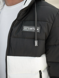 Ανδρικό χειμερινό μπουφάν μαύρο-λευκό OZONEE JS/31M5083/281