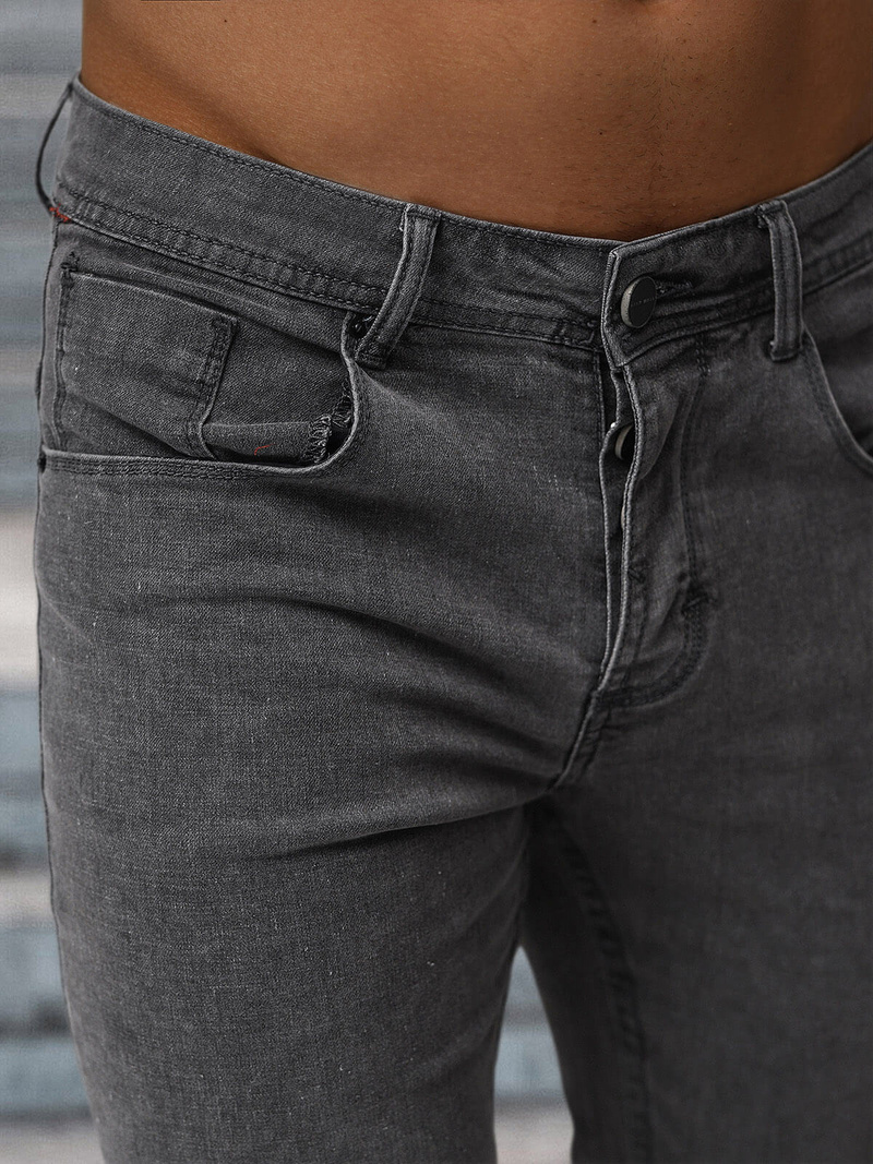 Ανδρικό τζιν παντελόνι γραφίτη OZONEE NB/MP0192GS