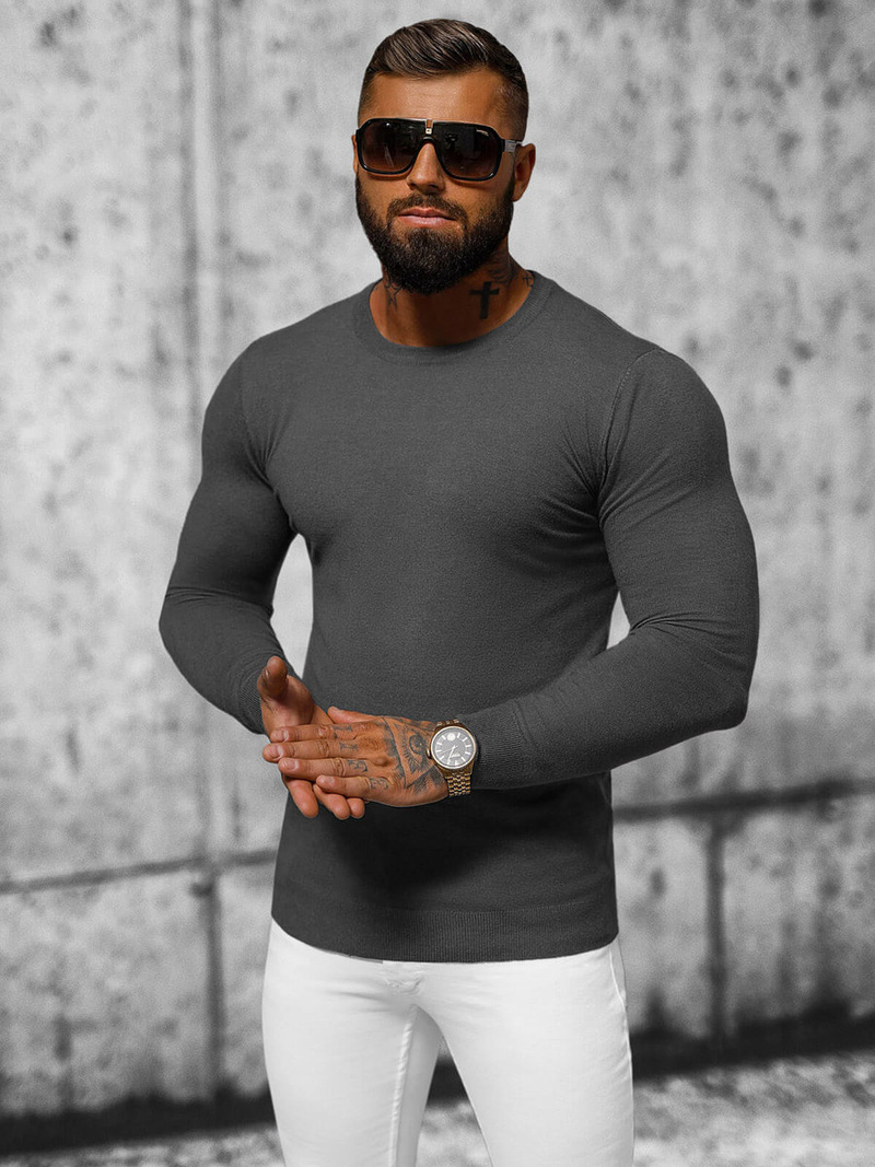 Ανδρικό πουλόβερ Γραφίτης OZONEE NB/MMB602/3Z