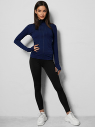 Γυναικείο φούτερ με φερμουάρ ναυτικό μπλε OZONEE JS/HD150/4Z