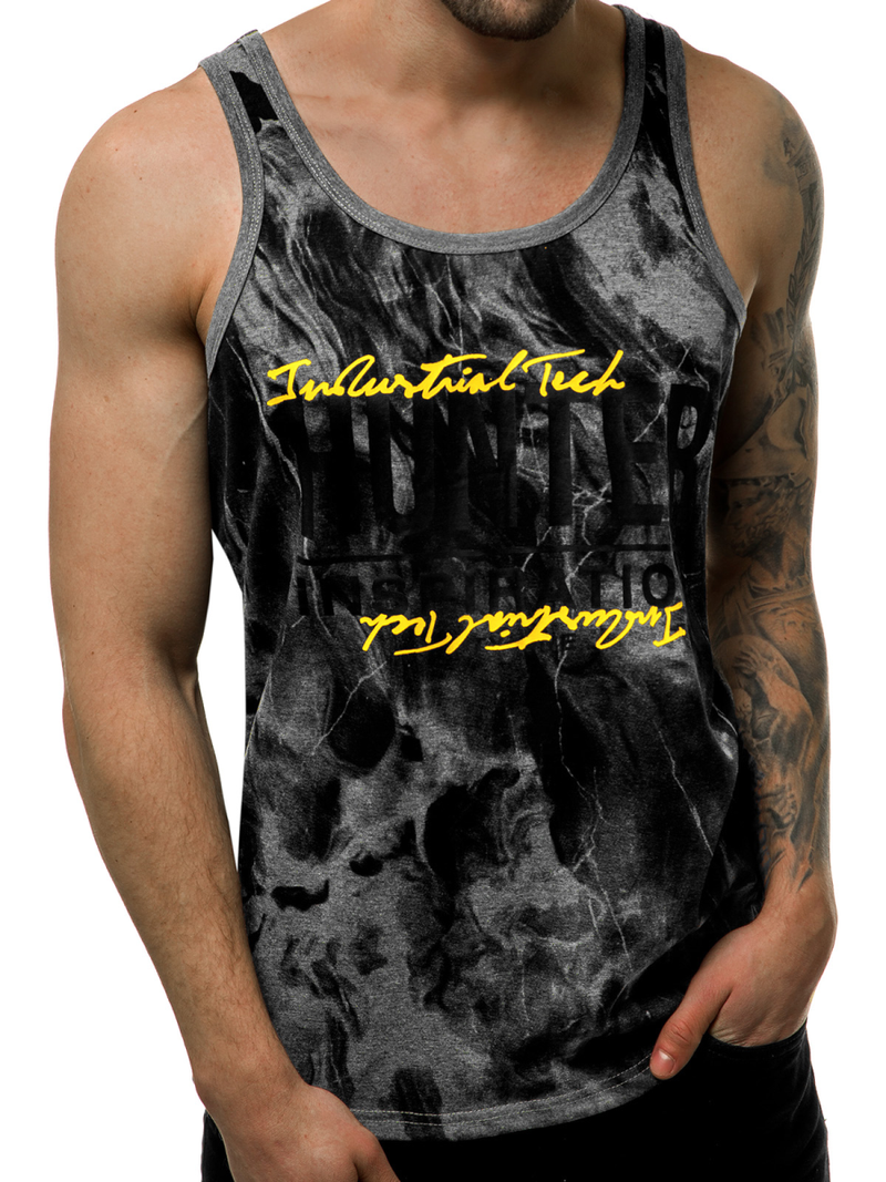 Ανδρικό αμάνικο μπλουζάκι γραφίτη OZONEE JS/SS11033