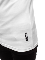 Ανδρικό μπλουζάκι με κουκούλα λευκό OZONEE O/1273Z