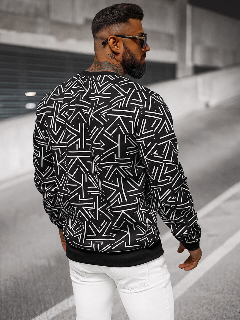 Ανδρικό Φούτερ Mαύρος OZONEE JS/8B1219/3