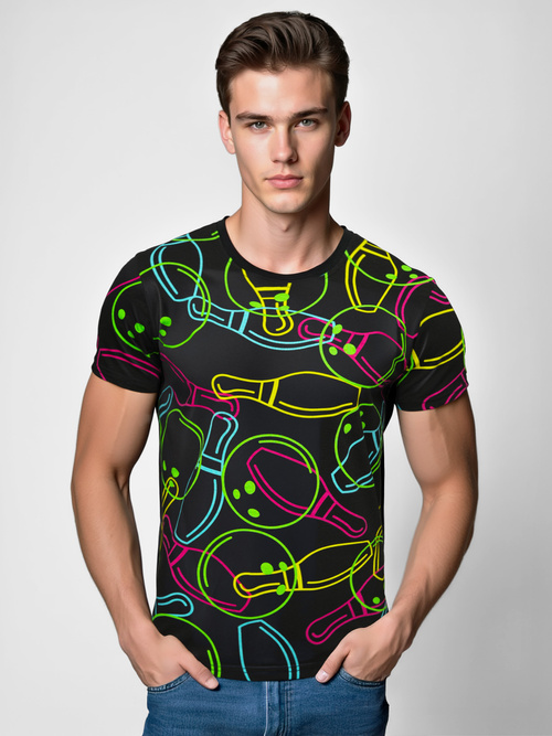 Ανδρικό μπλουζάκι μαύρο OZONEE O/T1272/3Z