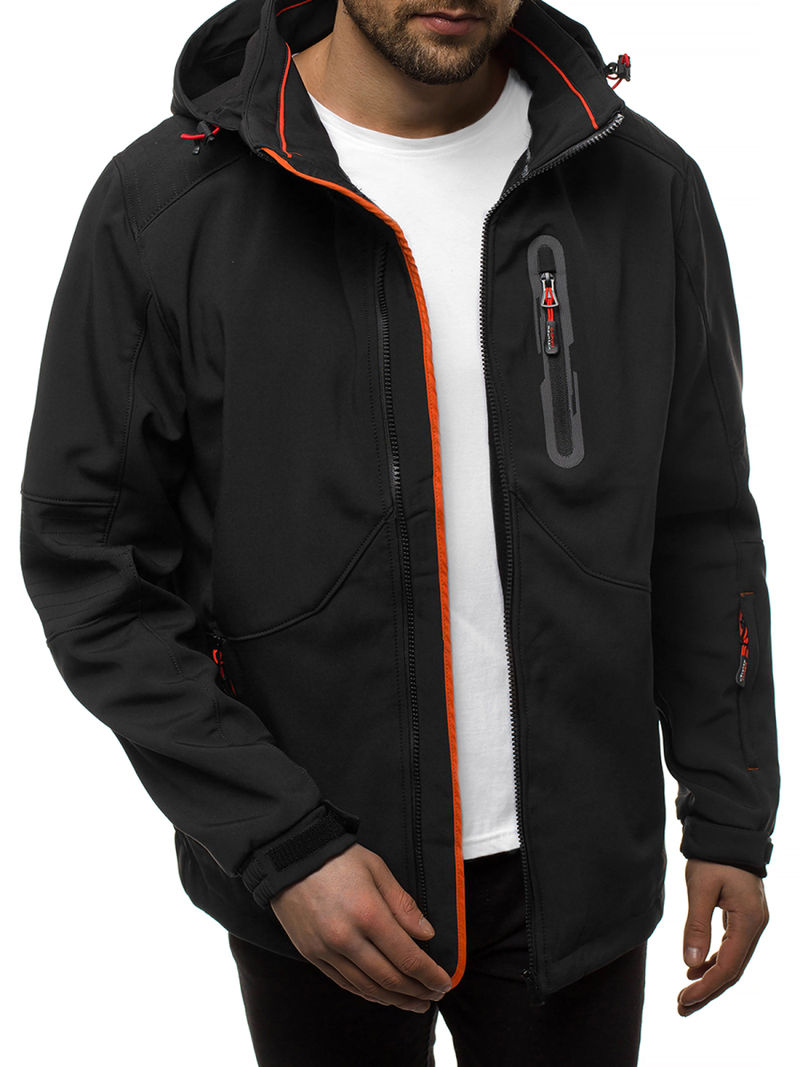 Ανδρικό μπουφάν Softshell μαύρο-πορτοκαλί OZONEE GE/12263Z