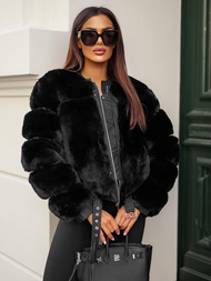 Γυναικείο μπουφάν μαύρο OZONEE JS/11Z8080Z