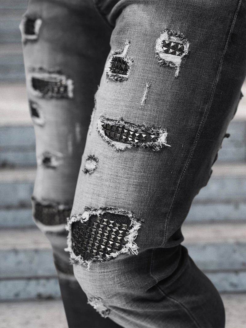 Ανδρικό τζιν παντελόνι mαύρος OZONEE NB/MP0152N