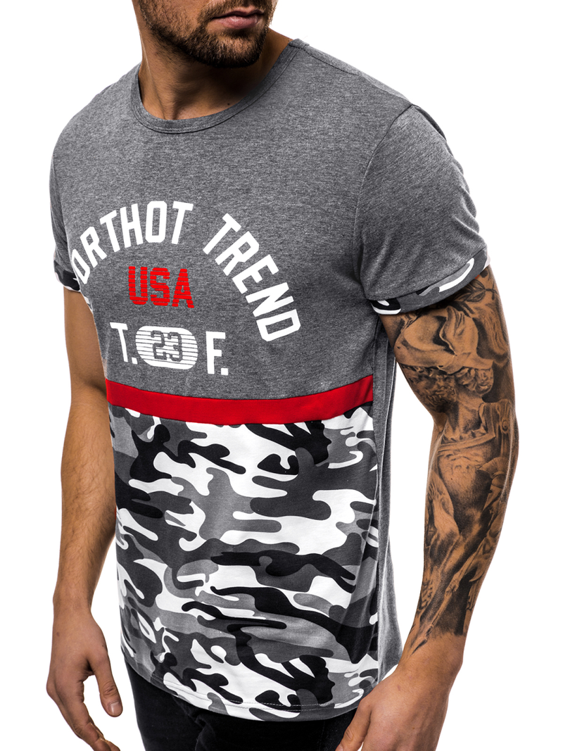 Ανδρικό μπλουζάκι γραφίτη OZONEE JS/SS10983