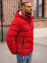 Ανδρικό χειμερινό μπουφάν kόκκινο OZONEE JS/5M756/270Z