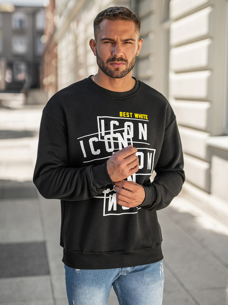 Ανδρικό Φούτερ μαύρο OZONEE JS/8B1763/3