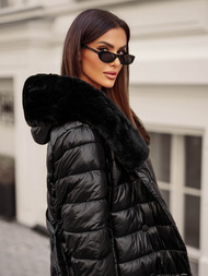 Γυναικείο παλτό μαύρο OZONEE JS/5M3160/392Z