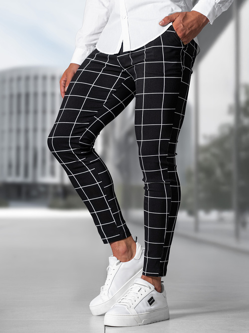 Ανδρικό παντελόνι chino mαύρος OZONEE O/P4009Z