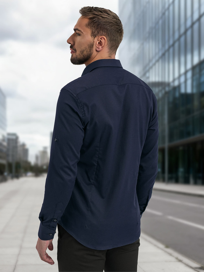 Ανδρικό πουκάμισο ναυτικό μπλε OZONEE V/V188