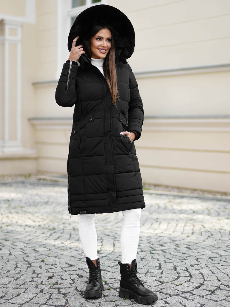 Γυναικείο μπουφάν μαύρο OZONEE O/W377Z