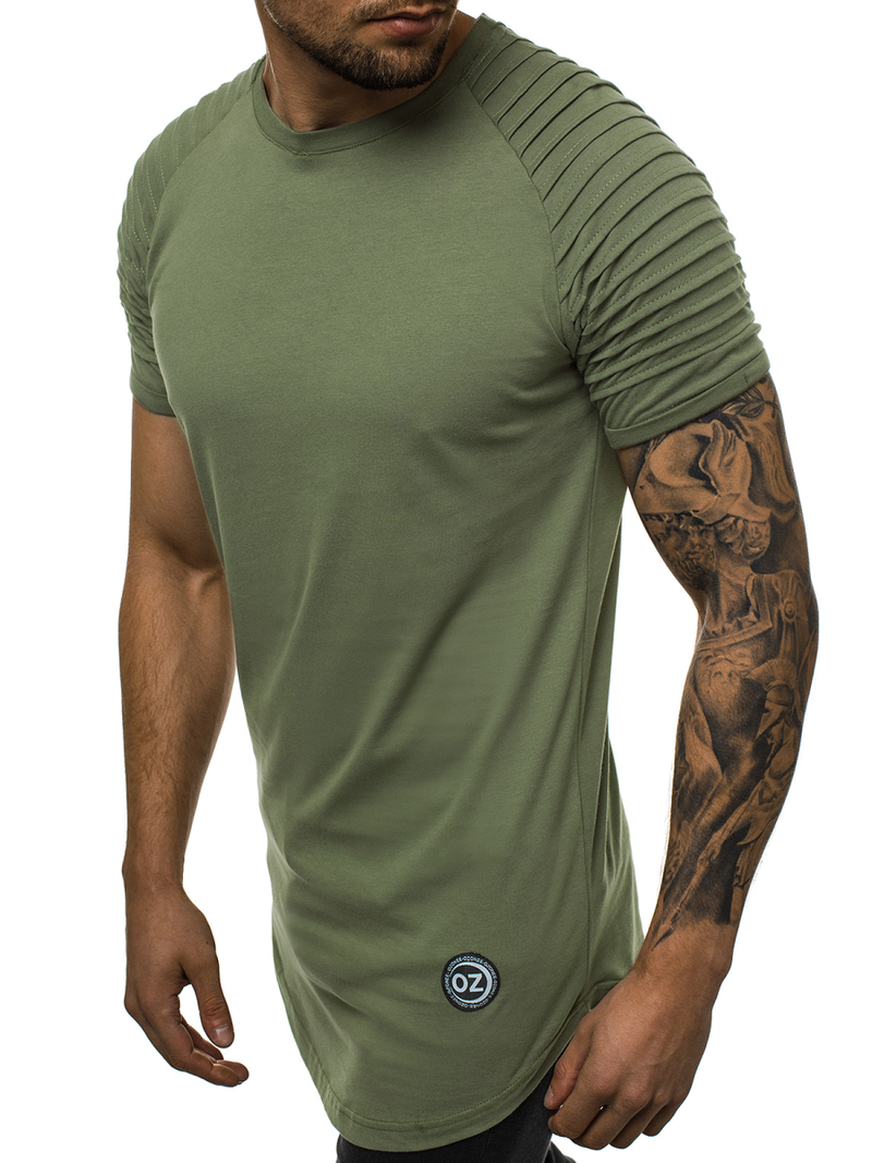 Ανδρικό μπλουζάκι χακί OZONEE O/1256