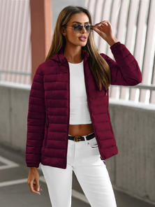 Γυναικείο μπουφάν μπορντό OZONEE JS/16M9103/01Z