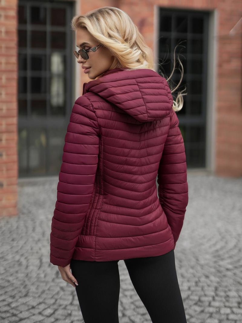 Γυναικείο μπουφάν μπορντό OZONEE JS/11Z8228Z