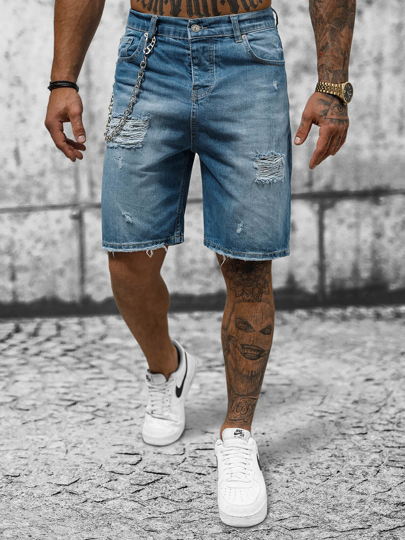 Ανδρικό σόρτς τζιν μπλε OZONEE DP/172