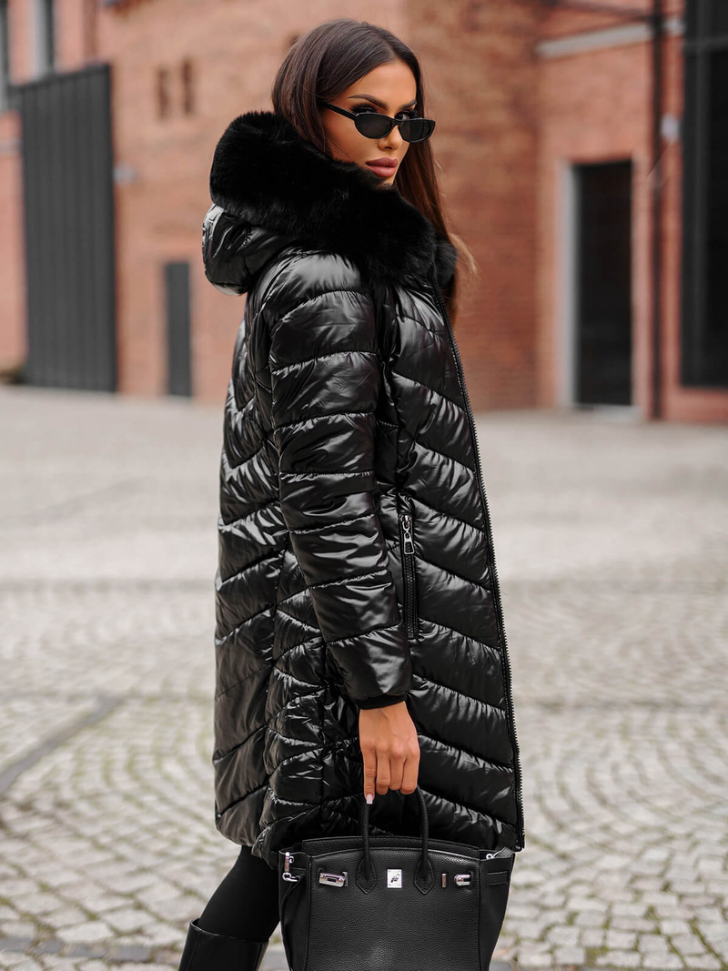 Γυναικείο μπουφάν μαύρο OZONEE JS/16M9100/392Z