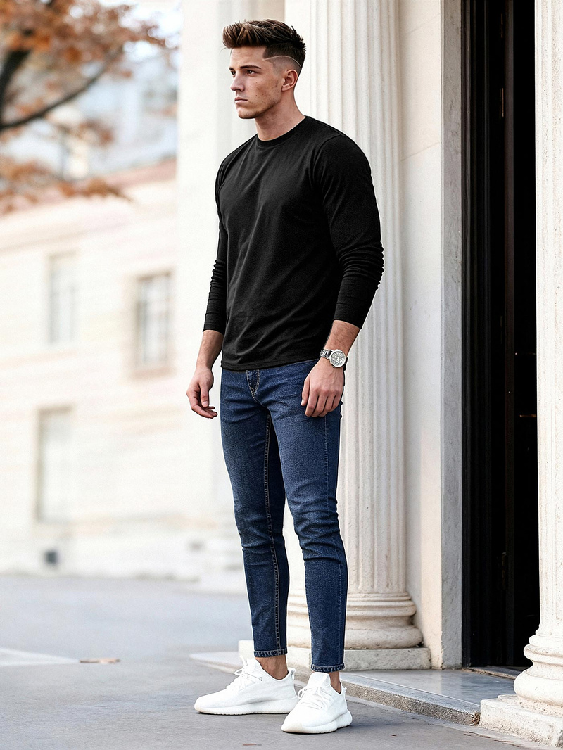 Ανδρικό τζιν παντελόνι Σκούρο μπλε OZONEE O/JK2951Z