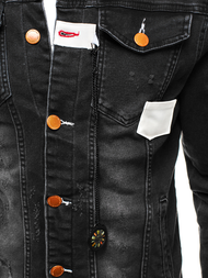 Ανδρικό τζιν μπουφάν μαύρο OZONEE G/600