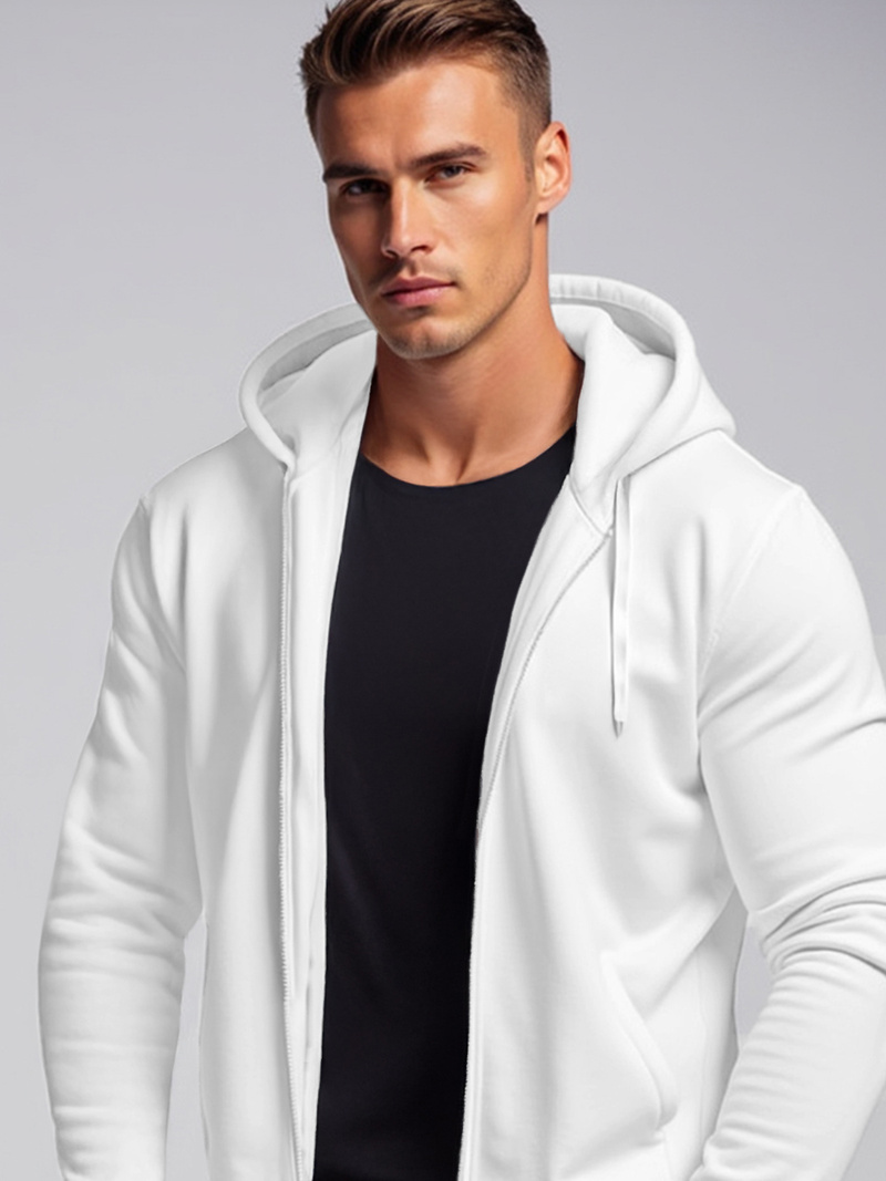 Ανδρικό Φούτερ με Κουκούλα λευκό OZONEE JS/2008
