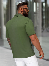 Ανδρική μπλούζα polo χακί OZONEE O/YN2/593