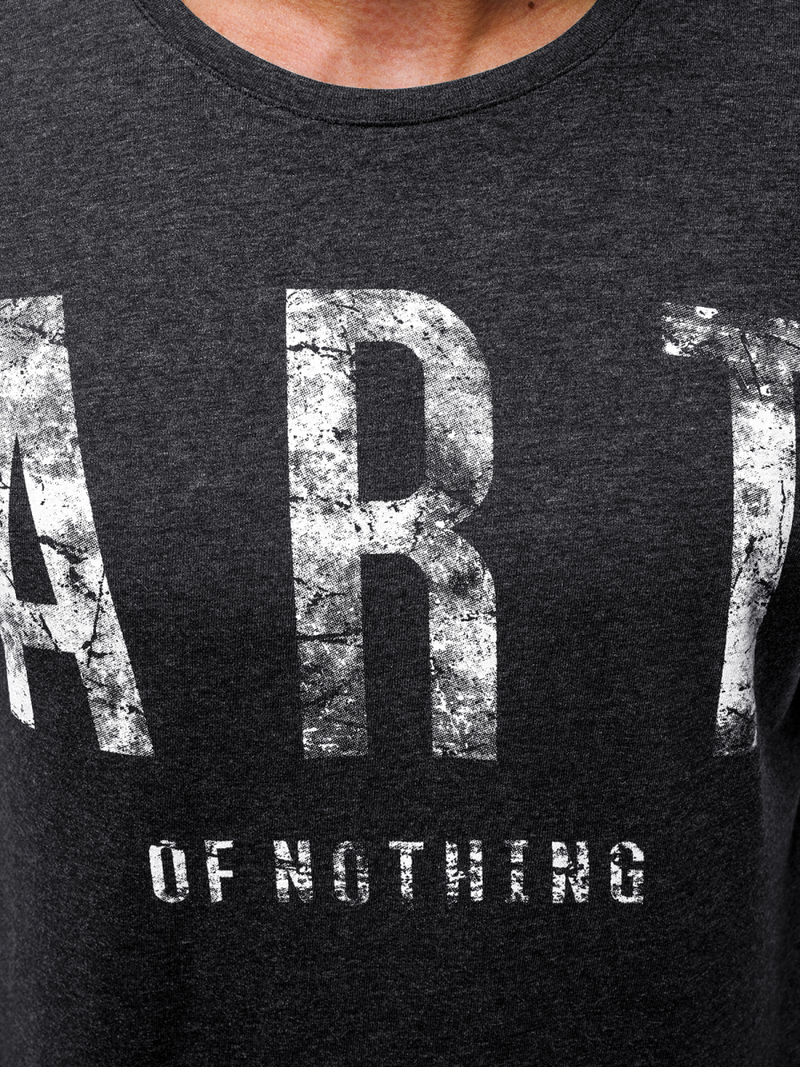 Ανδρικό μπλουζάκι με μακριά μανίκια γραφίτη OZONEE O/1292Z