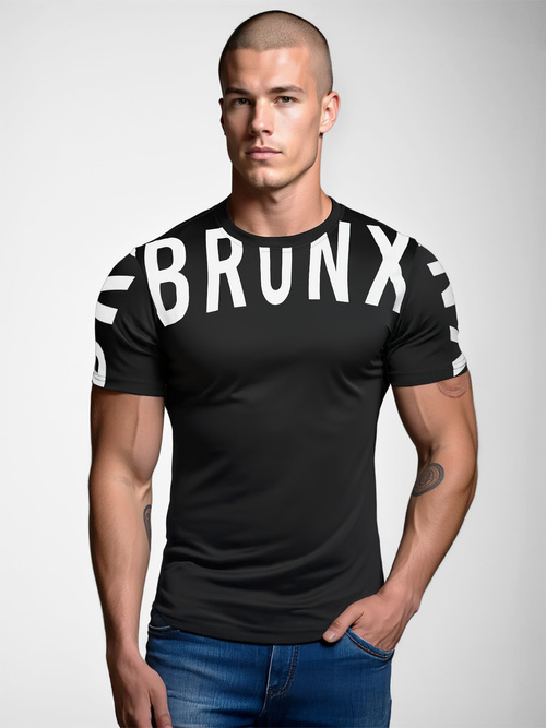 Ανδρικό μπλουζάκι μαύρο OZONEE O/8T1265/3Z